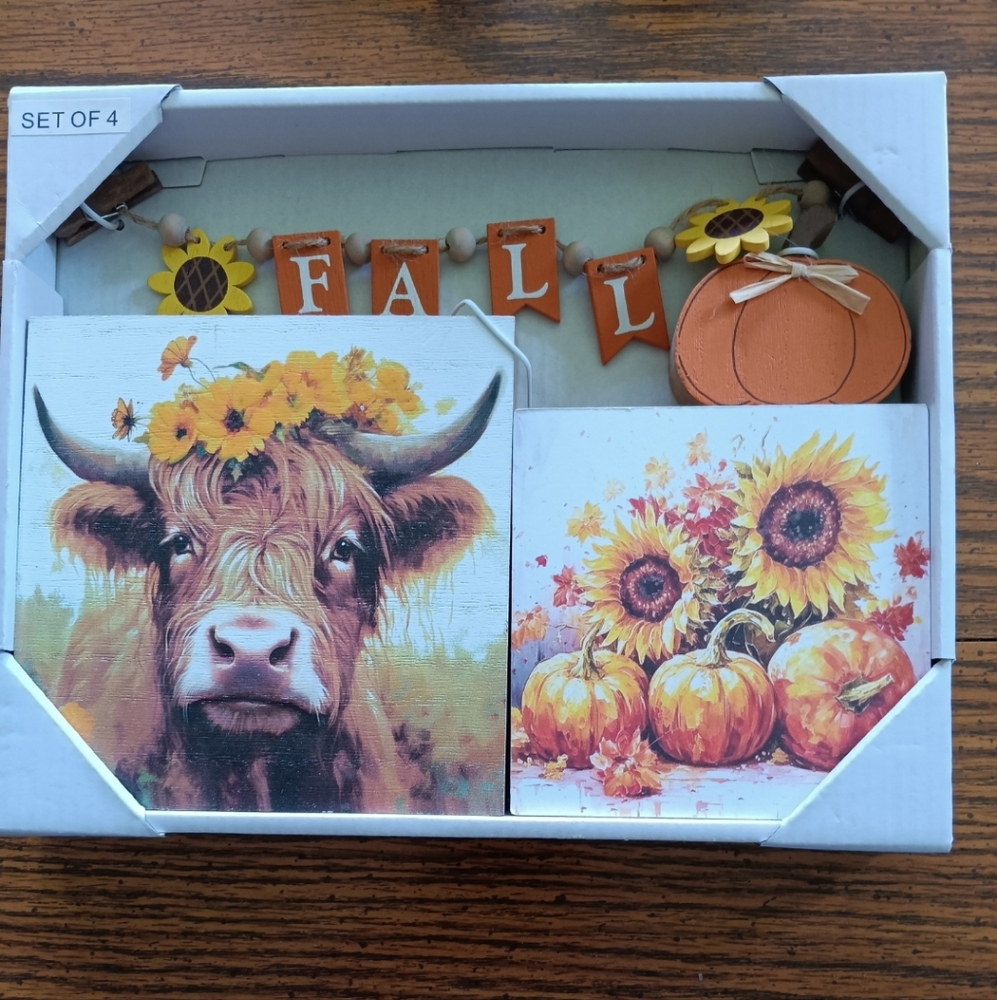 NWT HOBBY LOBBY 4 PIECE TIERED TRAY SET. FALL 2024.  BOUGHT FOR MYSELF & DIDN'T